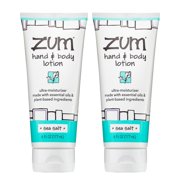 Zum by Indigo Wild Hand & Body Lotion - Natural Hand Lotion for Dry Hands - Body Lotion for Women & Men - Body Moisturizers Include Shea Butter, Jojoba Oil & More - Sea Salt Scent - 6 fl oz (2 Pack)