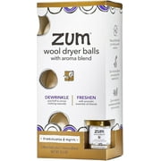 Zum Indigo Wild Wool Dryer Balls Kit – Essential Oil Spray, Reusable, Frankincense & Myrrh, 3ct + Oil