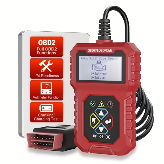Zuma Auto Portable OBD2 Error Code Reader & DTC Search Tool for Vehicles Since 1996 (Red)