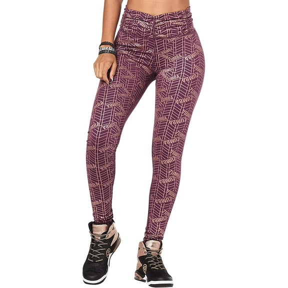Zumba Dance Workout Wide Jacquard Waistband Compression Leggings For Women Xspicy XS Extra Small