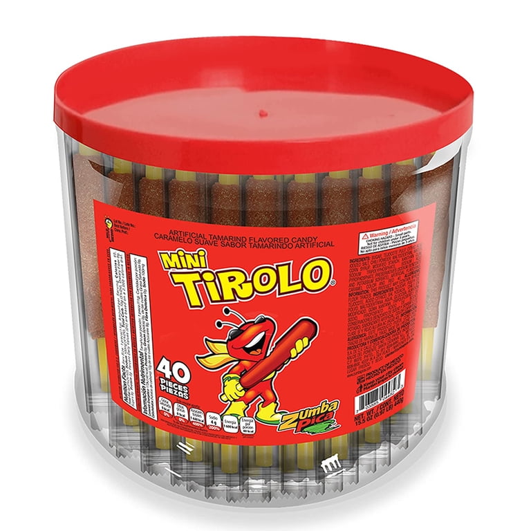 Zumba Pica Tamarindo Candy Sticks, Mexican Mini Tirolo Tamarind