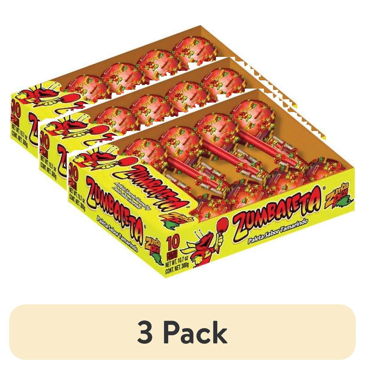 (3 pack) Zumba Pica Zumbaleta Tamarind Lollipops, Mexican Tamarind Flavored Lollipops, 10 Count