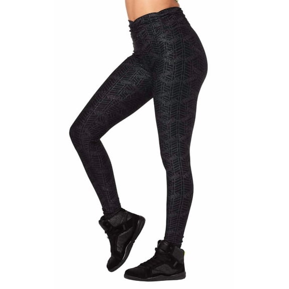 Zumba Women's High Waist Tummy Control Printed Leggings Compression XS Extra Small