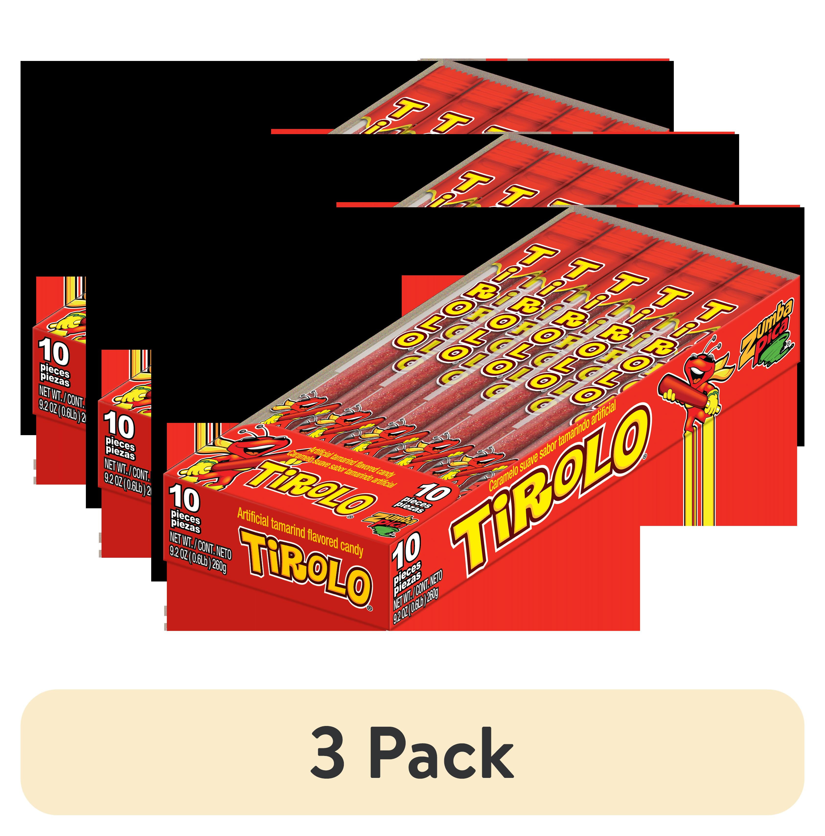 (3 pack) Zumba Pica Tirolo Tamarind Candy Straws, Chewy Mexican Candies