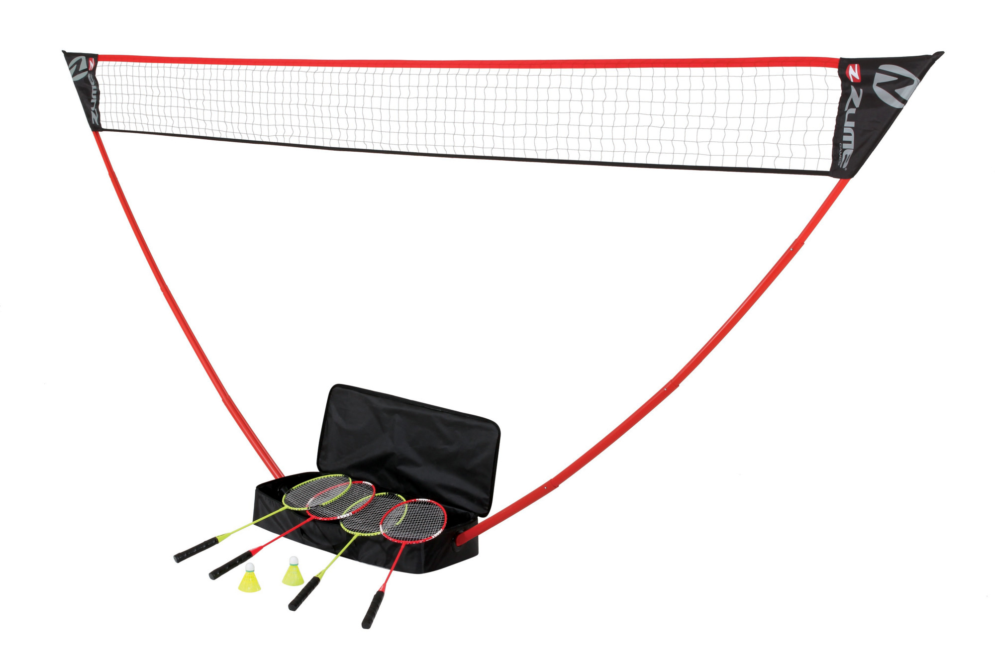 Zume Games Portable Badminton Set with Freestanding Base Sets Up on Any Surface in Seconds. No Tools or Stakes Required - image 1 of 12