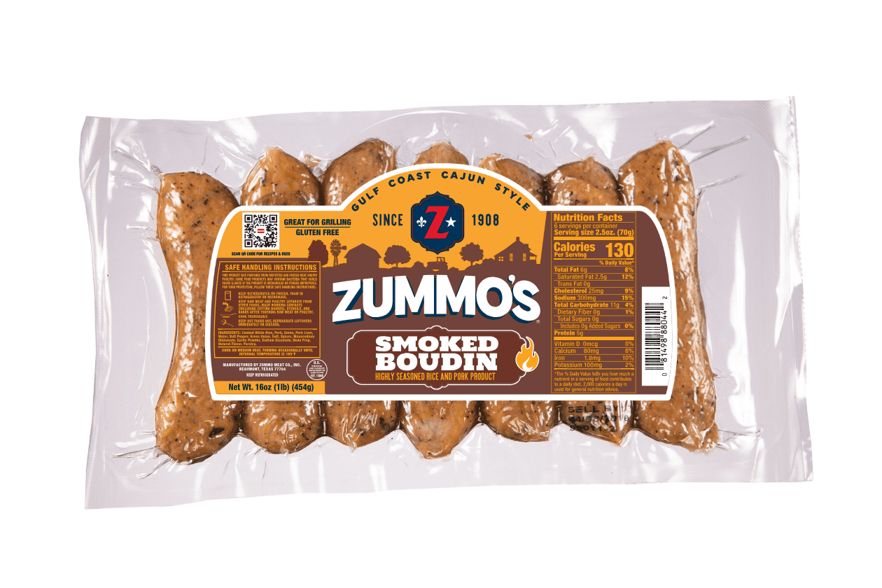 Zummo Meat Company Smoked Cajun Boudin Sausage,16 oz., 7 Count