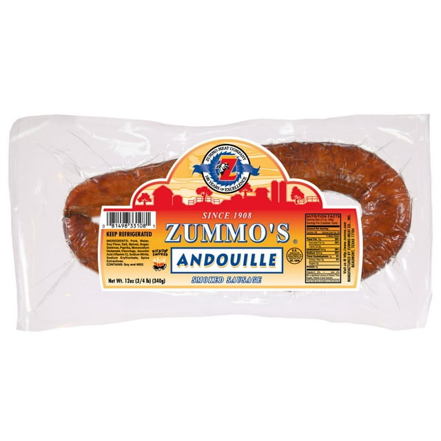 Zummo' s Cajun Style Andouille Smoked Sausage,12 oz.,1 Rope (Refrigerated), (Vacuum Sealed