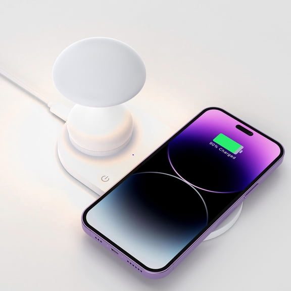 Zummy 2-in-1 Mushroom LED Light Wireless Charger with Qi Fast Charging Technology