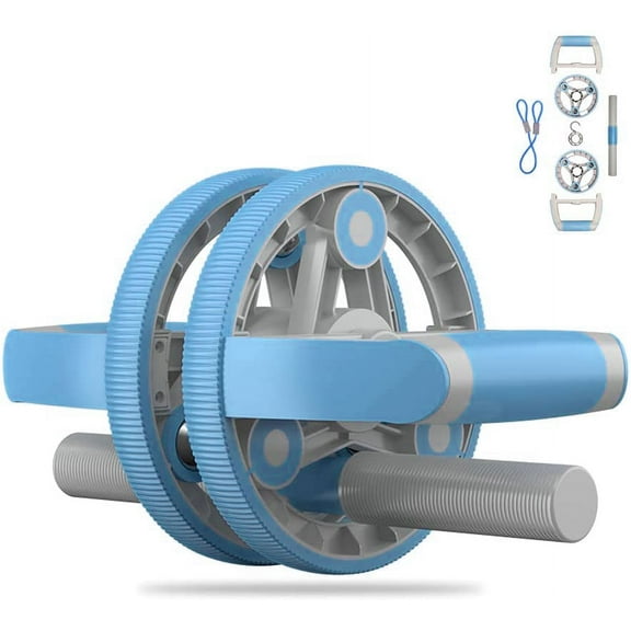 Zummy Multifunctional Abdominal Wheel Pull Strap Set Gym Fitness Training Set, Blue