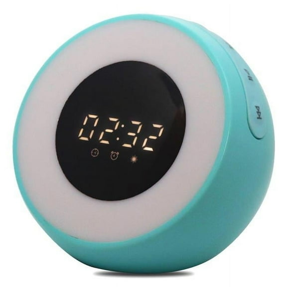 Zummy ZTS050BL Alarm Clock with Built-in Air Purifier, Sound Machine, Wireless Bluetooth Speaker, and LED Lamp