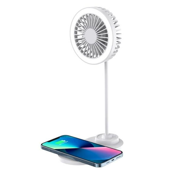 Zummy ZTWC035WT ZTECH IllumiBreeze - LED Desk Fan with Wireless Charging Base