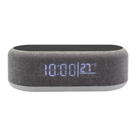 Zummy ZTWC037GY-BK ZTECH 3-in-1 Alarm Clock with Wireless Charger