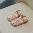 thumbnail image 1 of ZunFeo Girls Closed Toe Sandals Sparkly Bow Adjustable Straps Kids Little Kid Shoes Pink 4K-13K,Size 4.5 T, 1 of 8