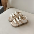 thumbnail image 1 of ZunFeo Girls Gladiator Sandals White | Adjustable Hook & Loop Strap Open Toe | Non-Slip Casual Play Shoes for Kids & Kids Sizes 4-10 Kids 11-3 Big Kid,Size 6 T, 1 of 8