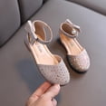 thumbnail image 1 of ZunFeo Girls Gold Sparkly Closed Toe Sandals | Ankle Strap Party Dress Shoes with Glitter Rhinestones | Comfortable for Kids & Kids | US Sizes 5-10,Size 2.5, 1 of 4