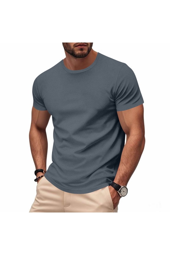 Mens Big and Tall Quick Dry T-Shirts Moisture Wicking Athletic Fit Short Sleeve Crew Neck Solid Dark Gray S-5XL,Size 5XL