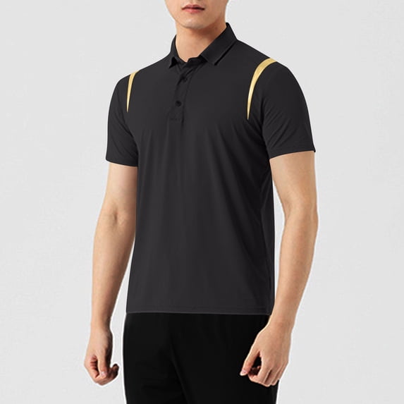 ZunFeo Mens Performance Quick Dry Polo Shirt Moisture Wicking Short Sleeve Athletic Golf Top Big & Tall Sizes Black S-3XL,Size 2XL