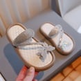 thumbnail image 1 of ZunFeo Sparkly Flip Flops for Girls White, Rhinestone Bow Glitter Sandals Kids Dressy Casual Party Slide US Size 10-3.5,Size 12.5, 1 of 9