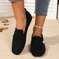 thumbnail image 1 of ZunFeo Womens Black Velvet Loafers Pearl Embellished Slip-On Flat Shoes, Almond Toe Casual Comfort Driving Moccasins,Size 6, 1 of 9