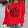 thumbnail image 1 of ZunFeo Womens Crew Neck Red Pumpkin Graphic Long Sleeve Pullover Sweatshirt for Fall Hall-oween Thanksgiving,Size S, 1 of 6