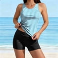 thumbnail image 1 of ZunFeo Womens High Waisted Tummy Control Bikini Set 2 Piece Swimsuits for Women Light Blue Compression Shaping Swimwear Retro Summer Beach Vacation,Size S, 1 of 9