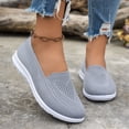 thumbnail image 1 of ZunFeo Womens Slip-On Walking Shoes Breathable Knit Mesh Loafers, Comfort Casual Flat with Non-Slip Sole, Easy On/Off Shoes for Women - Gray,Size 6, 1 of 6