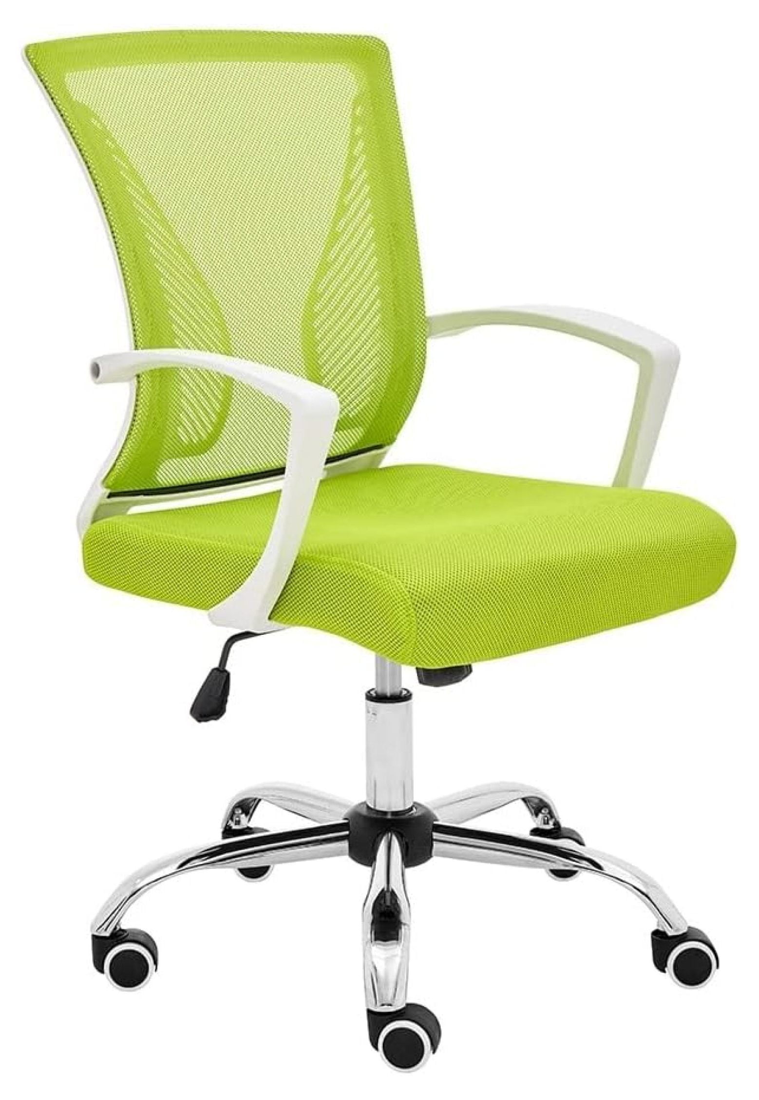 Zuna White/Lime Mesh Mid-Back Swivel Task Chair