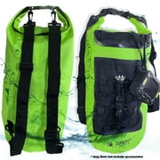 Zunammy 20L Waterproof Dry Bag With Mesh Pocket And Handle - Green