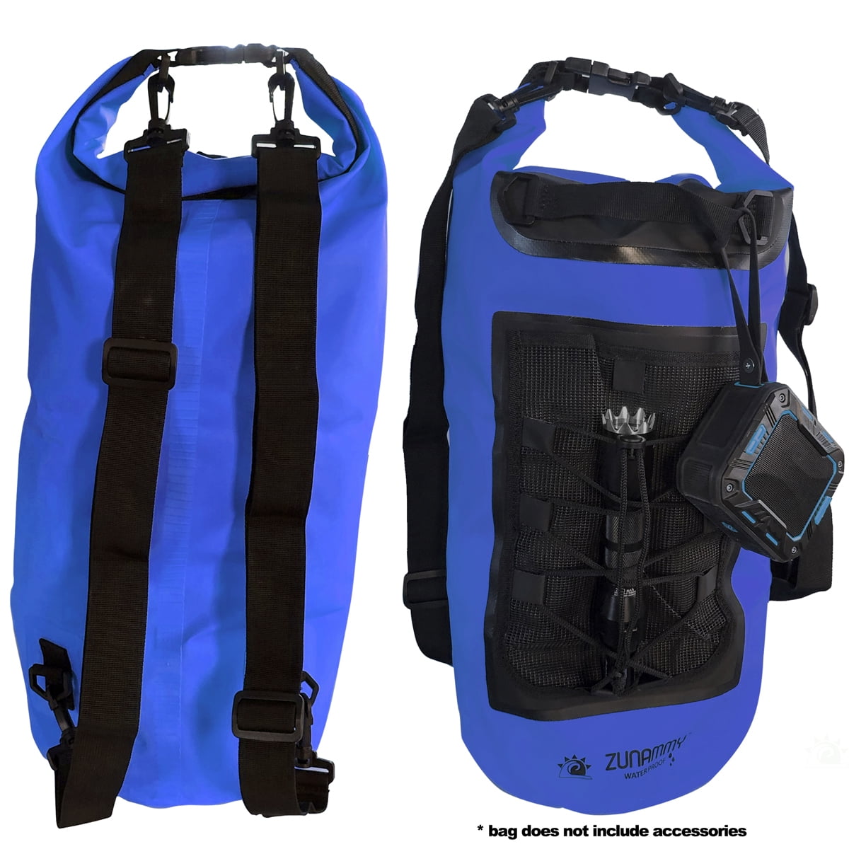Zunammy 20L Waterproof Dry Bag With Mesh Pocket And Handle - Navy Blue