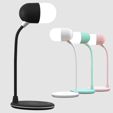 Zunammy 3 In 1 LED Desk Lamp Wireless Charging With Bluetooth HD Music Speaker - Black