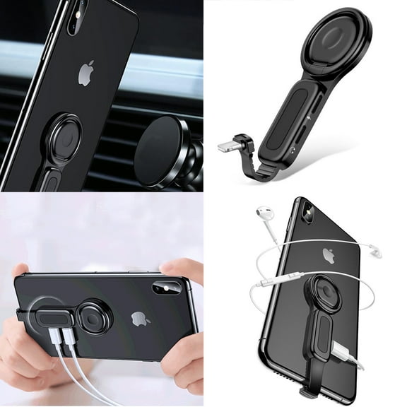 Zunammy CTS004BK 4-In-1 Apple Device Ring Holder Adapter & Lighting
