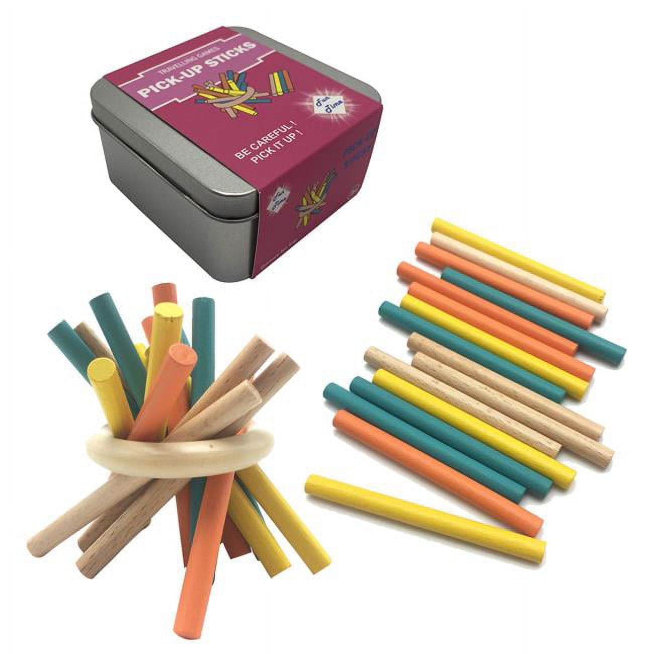 Colorful Wooden Pick Up Sticks and Ring Set for Kids