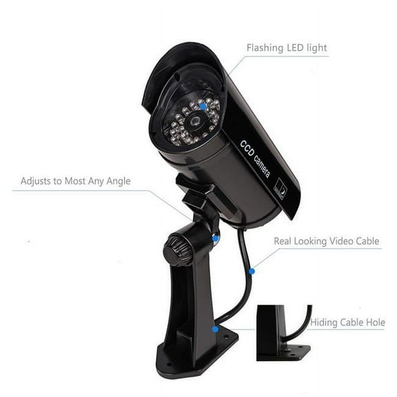 Zunammy ZTCM4001 IR Bullet Fake Dummy Surveillance Security Camera CCTV Record Light - Pack of 2