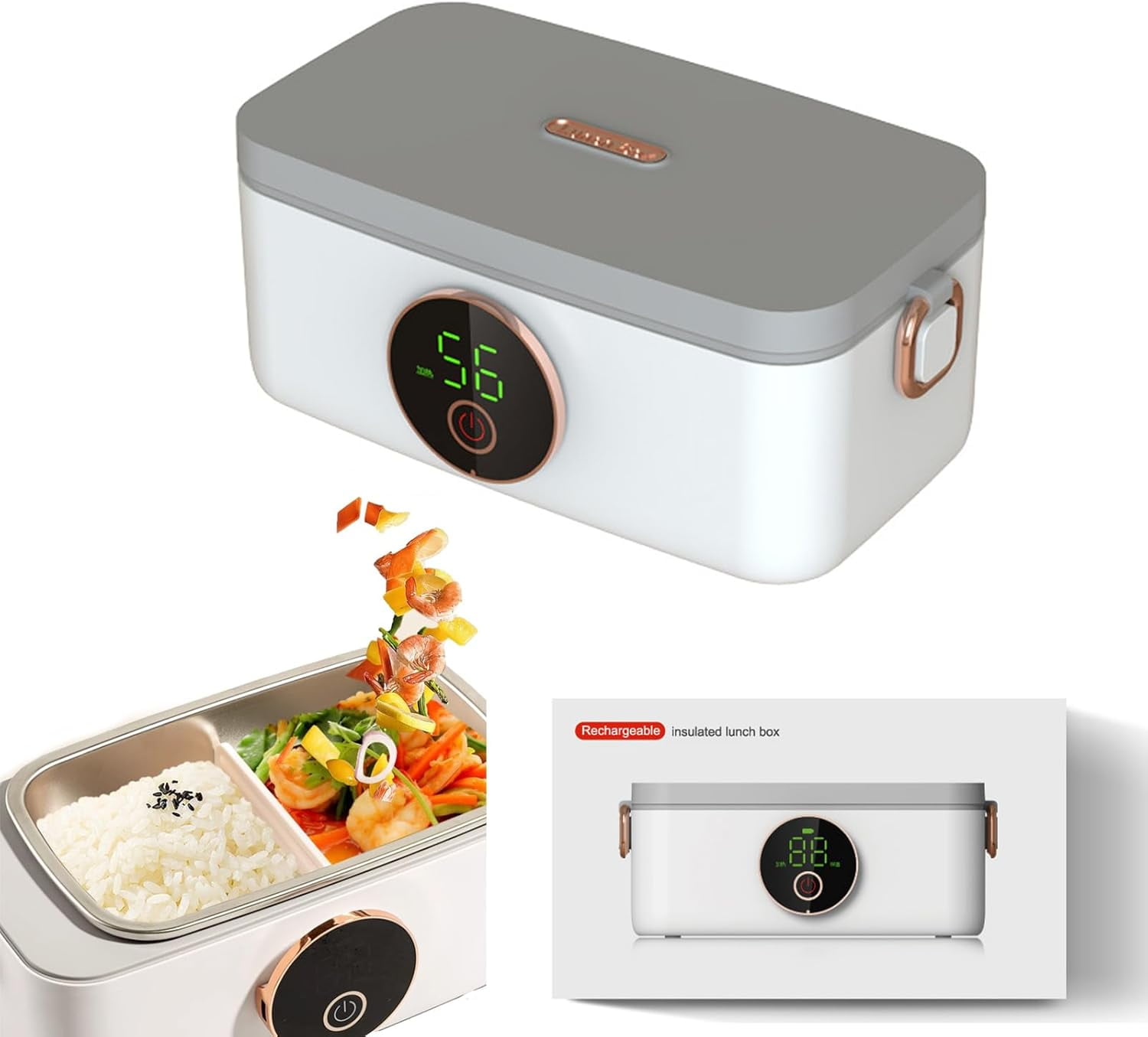 Zunate Portable Electric Lunch Box, 60W Cordless Portable Electric Self
