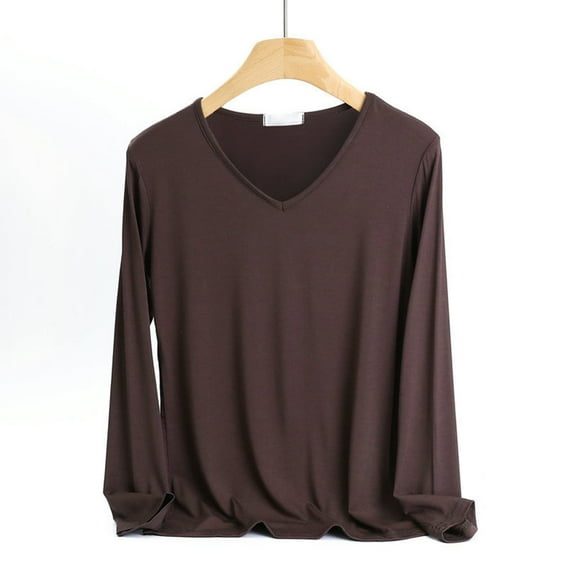Zunfeo Casula Tops for Women Long Sleeve Fall Tops Cozy Pullover Basic T Shirts Tops Christmas Gift Coffee