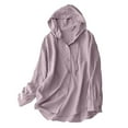 thumbnail image 1 of ZunFeo Cotton Linen Shirts for Women Summer Sun Protection Shirts Hoodies Lightweight Button Down Blouse Pink, 1 of 6