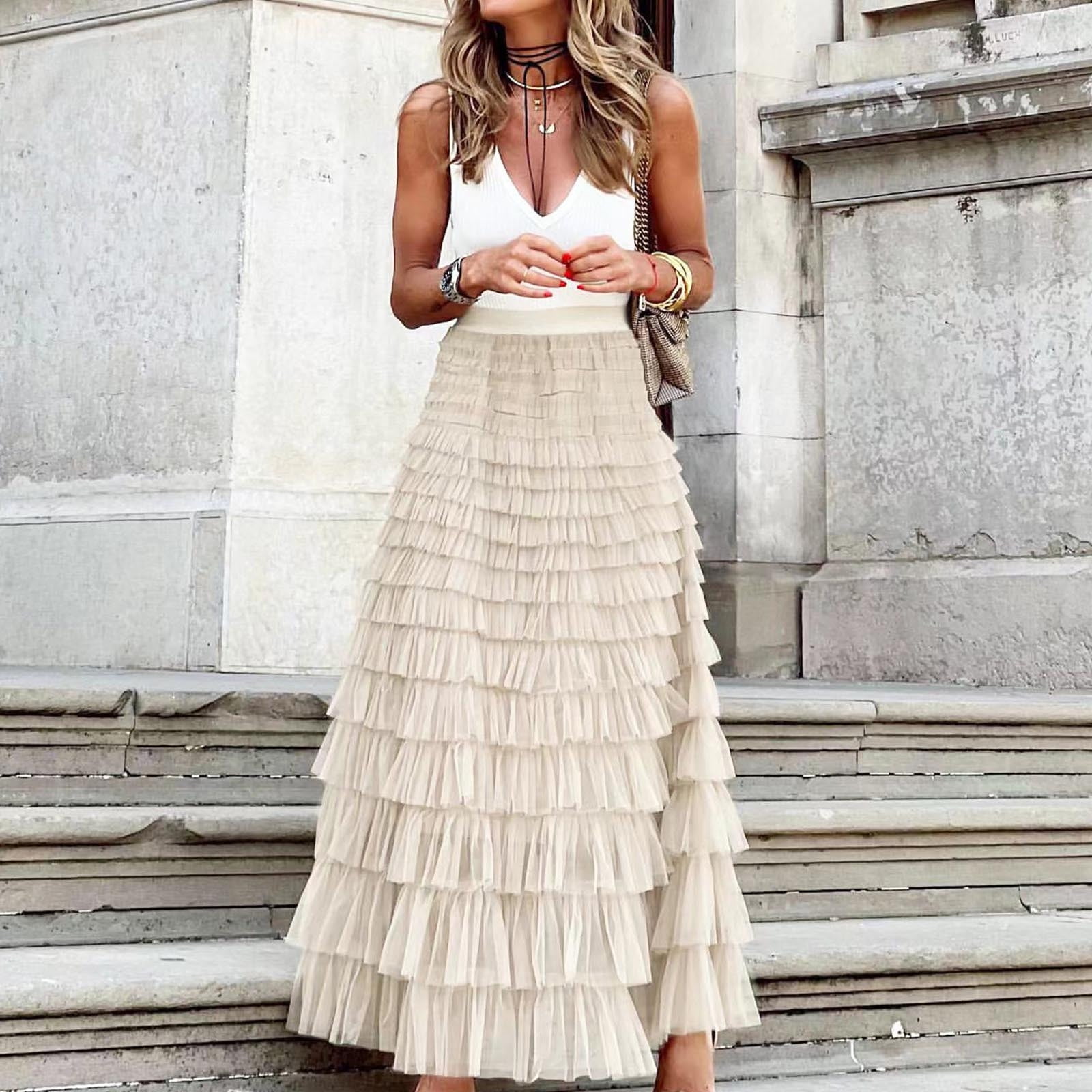 【OVERDUEFLAIR】wool plated skirt_beige Zunfeo-Fall-Skirts-for-Women-