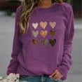 thumbnail image 1 of Zunfeo Fall Sweatshirts for Women Long Sleeve Graphic Fleece Sweatshirts Cozy Casual Crew Neck Pullover Tops Purple M, 1 of 6