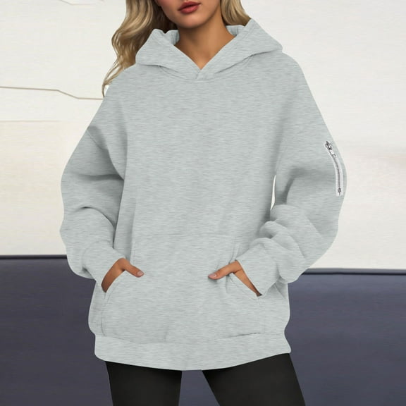 Zunfeo Fall Sweatshirts for Women Long Sleeve Graphic Fleece Sweatshirts Cozy Casual Crew Neck Pullover Tops Khaki 2XL