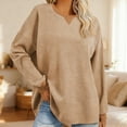 thumbnail image 1 of Zunfeo Waffle Long Sleeve Shirts for Women Casual Oversized Fall Tops Lightweight Pulover Sweatshirts Coffee S, 1 of 7