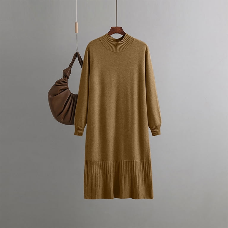 Zunfeo Fall Winter Dress for Women Casual Knit Sweater Dress Loose 