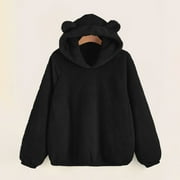 ZUNFEO Women's Plush Sweatshirts Warm Fleece Fall Hoodes Winter Pullover Sweaters Long Sleeve Pullover Tops