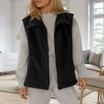 thumbnail image 1 of Zunfeo Women Fleece Vest Sofy Warm Fall Winter Sleeveless Jackets,Collar Zipper Outerwear with Pockets Black 2XL, 1 of 8