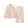 thumbnail image 1 of Zunfeo Fleece Winter Pajamas for Women Warm Plush Zipper Sleepwear with Pockets Soft Loose Loungewear Two Piece Pjs Sets, 1 of 4