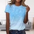 thumbnail image 1 of Zunfeo Juniors Tops Clothing Under $10 Short Sleeve Summer Tops 2025 Casual Women Tunic T Shirts Blue S, 1 of 3