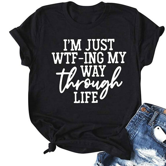 Zunfeo Short Sleeve Juniors Tops Under $10 Casual Loose Graphic T Shirts Short Sleeve Summer Blouse 2025