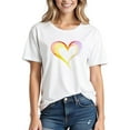 thumbnail image 1 of Zunfeo Summer Tops for Women Love Heart graphic Cotton Tee 2025 Short Sleeve Casual T Shirts Valentine's Day Gift White 2XL, 1 of 3