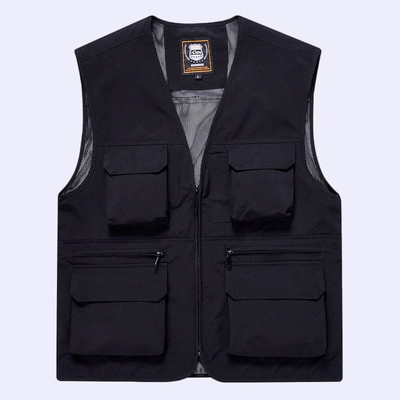 Zunfeo Mens Vests for Outdoors Lightweight Hunting Vests Quick Dry Cargo Fishing Vests with Pockets