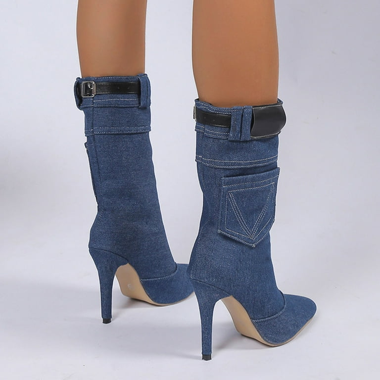 Denim boots shop size 1