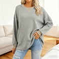 thumbnail image 1 of Zunfeo Waffle Long Sleeve Shirts for Women Casual Oversized Fall Tops Lightweight Pulover Sweatshirts Gray 2XL, 1 of 8